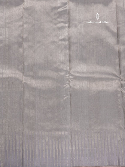 Bluish Grey Colour 8 Kol Kanjivaram Pure Silk Saree With Gold Zari Border