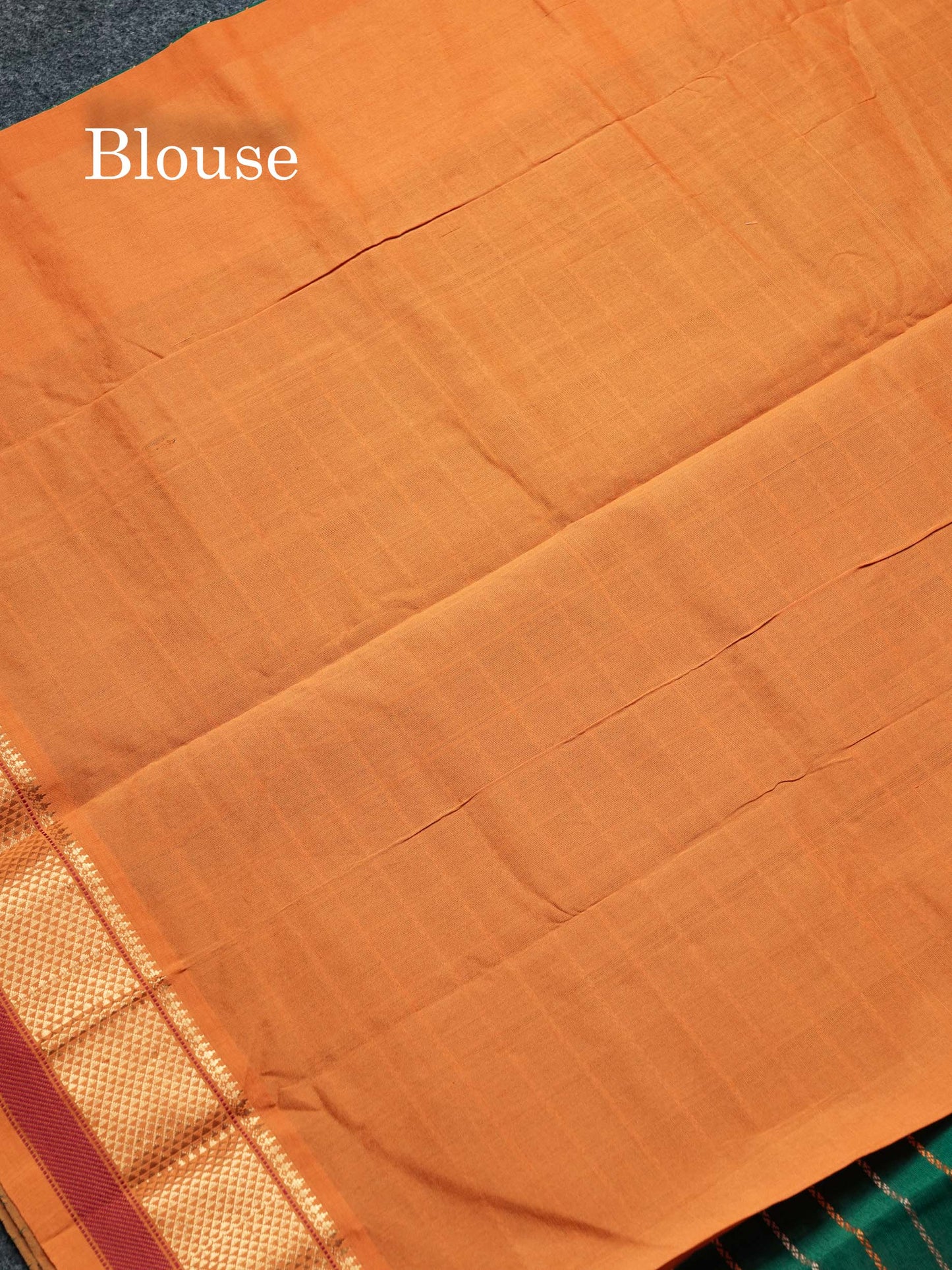 Beautiful Bottle Green Semi Silk Cotton Saree With Contrast Mustard Yellow Blouse