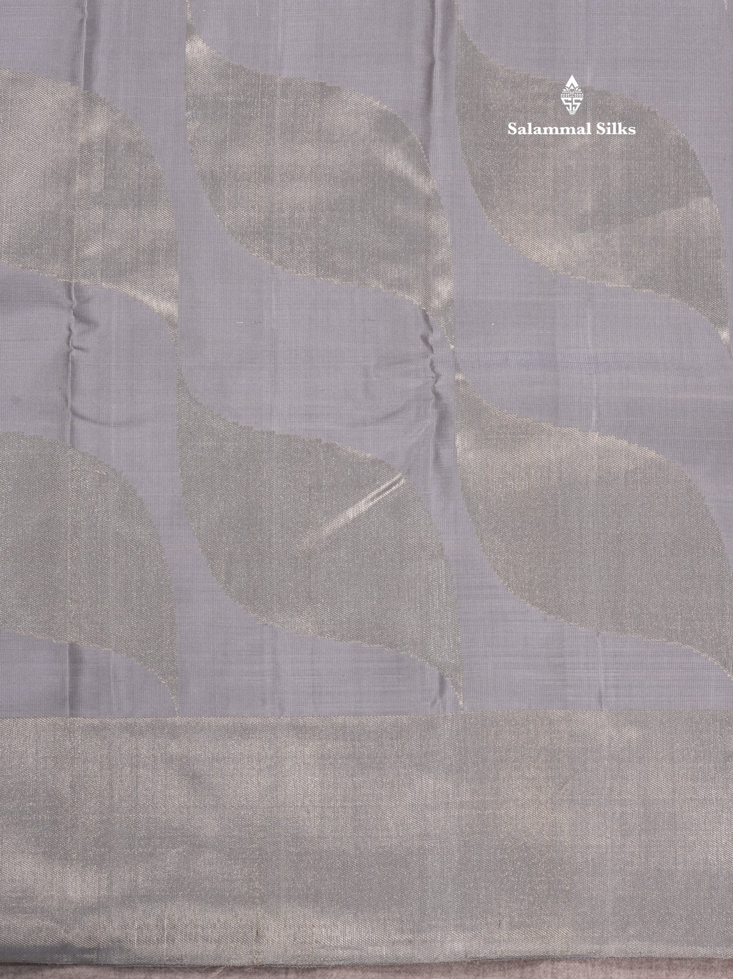 Bluish Grey Colour 8 Kol Kanjivaram Pure Silk Saree With Gold Zari Border