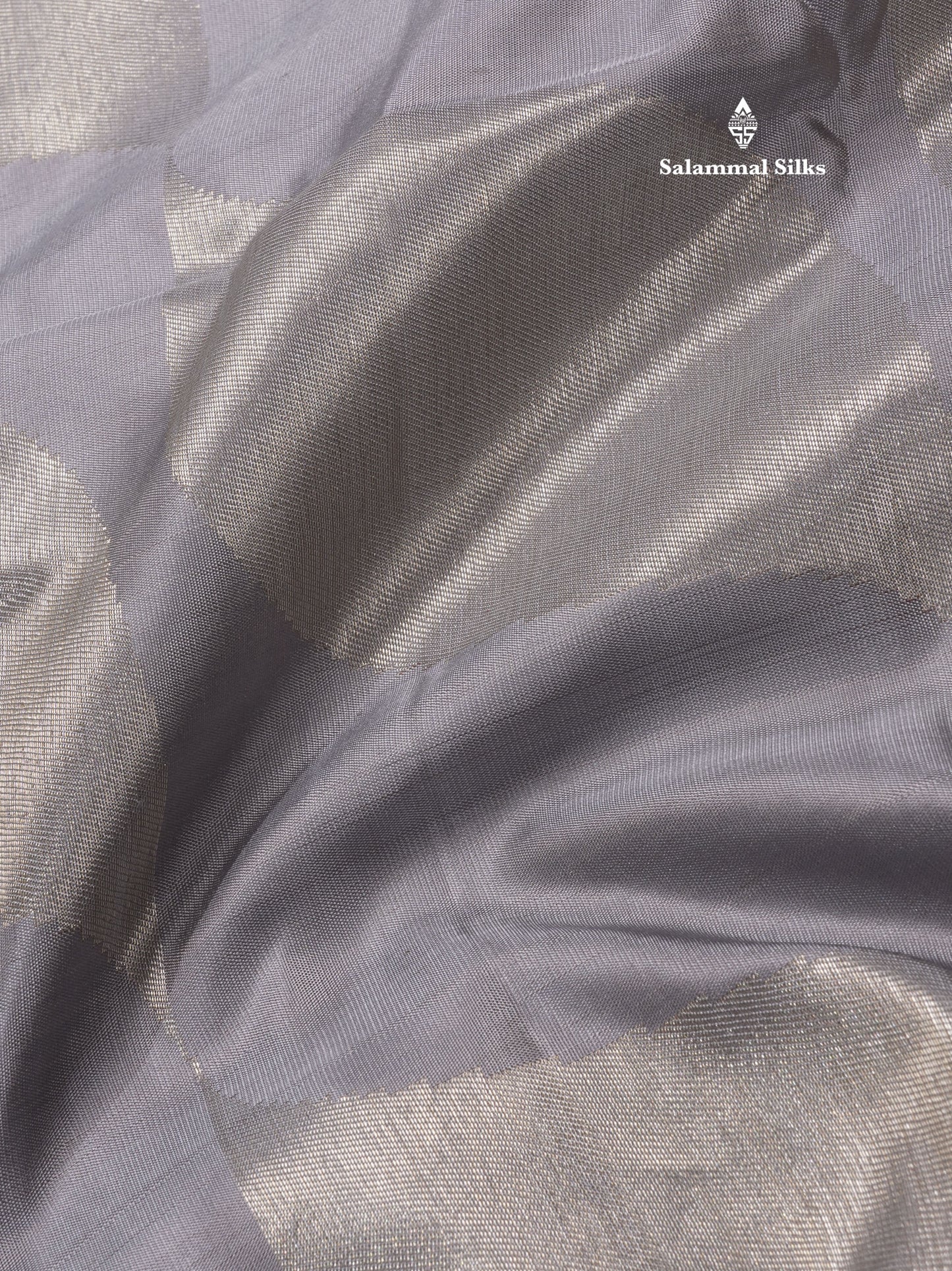 Bluish Grey Colour 8 Kol Kanjivaram Pure Silk Saree With Gold Zari Border