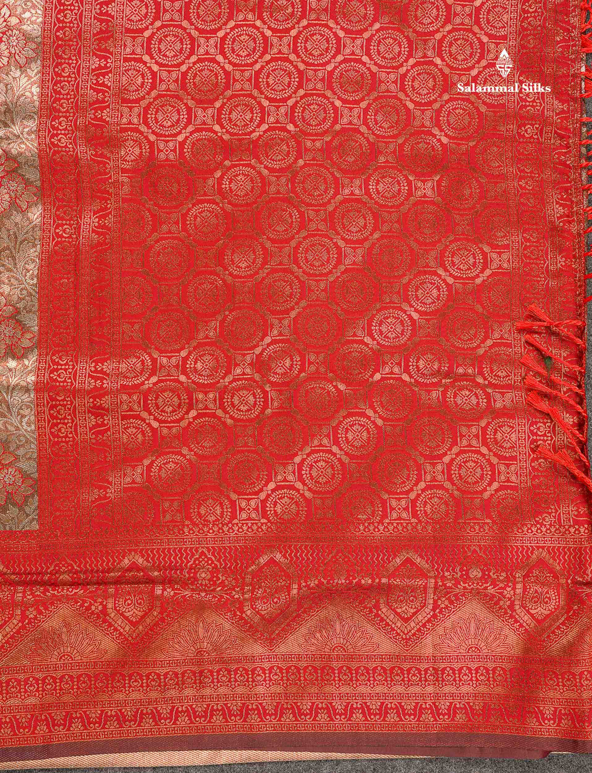 Semi Tussar Saree - Copper Colour Body Tissue With Contrast Maroon Fancy Border