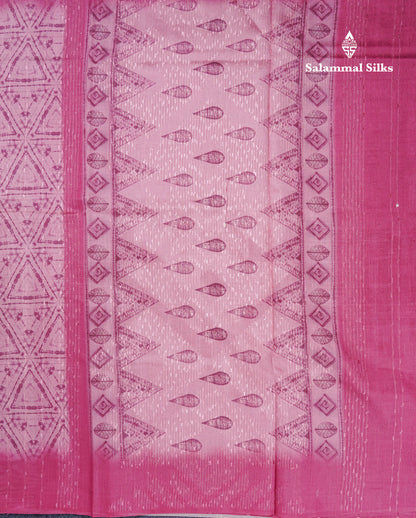 Elephant Grey Thread Work Printed Semi Tussar Fancy Saree With Contrast Grey Border