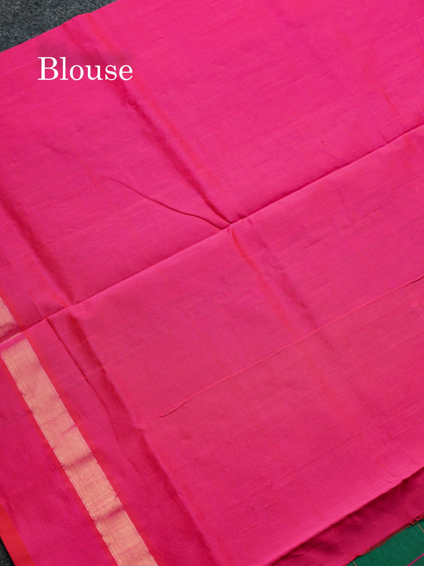 Beautiful Navy Blue Checks With Thread Butta Semi Silk Cotton Saree With Contrast Pink Blouse