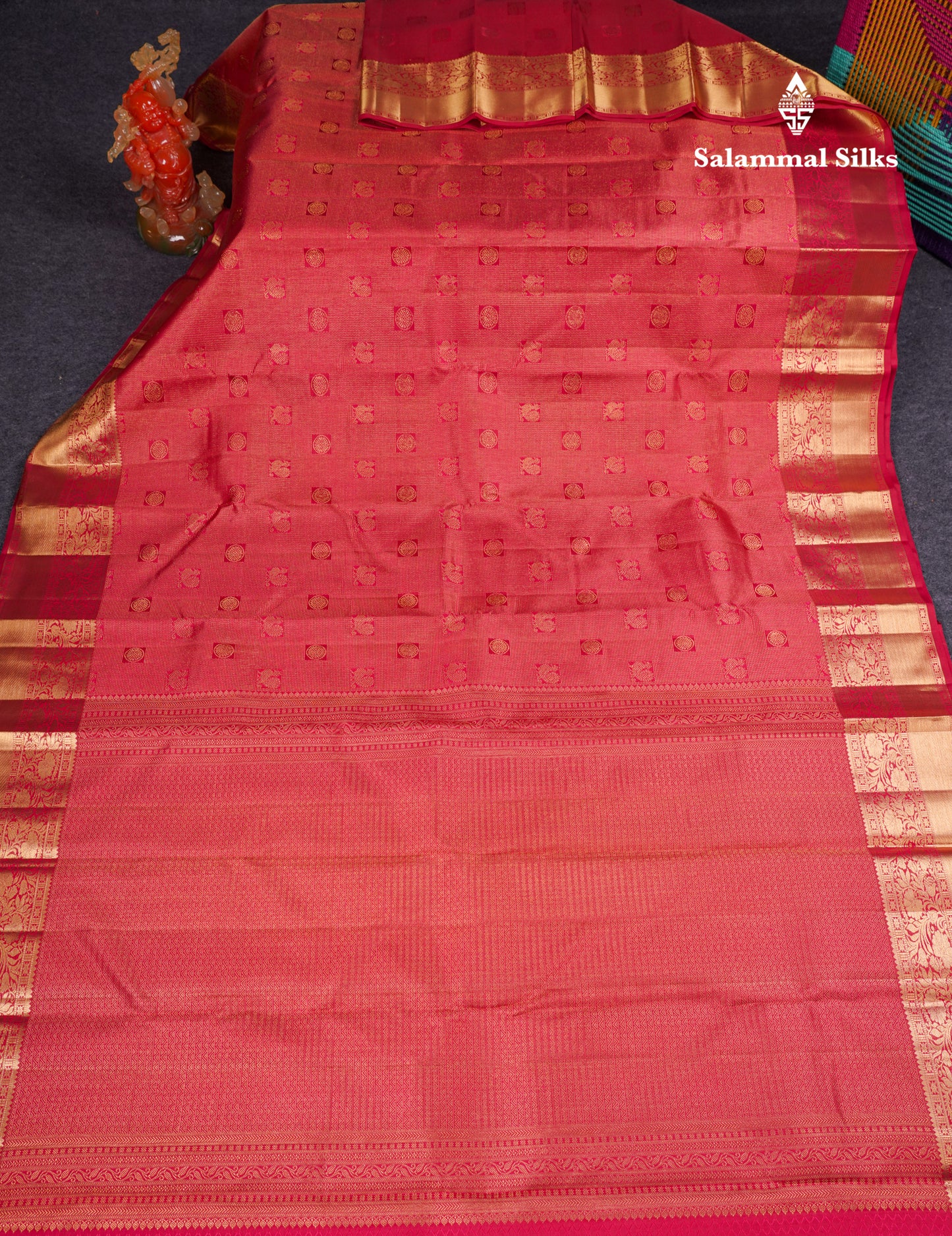 Beautiful Pinkish Maroon Menakari Work Bridal Pure Kanjivaram Silk Saree With Traditional Border