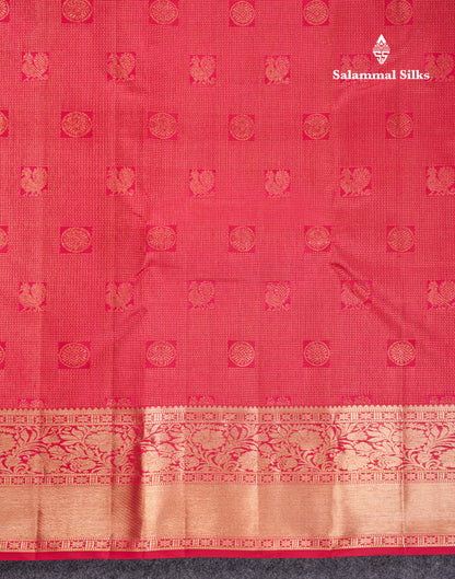 Beautiful Pinkish Maroon Menakari Work Bridal Pure Kanjivaram Silk Saree With Traditional Border