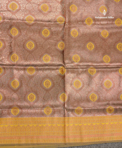 Semi Tussar Saree - Light Lavender Colour Body Tissue With Contrast Violet Fancy Border