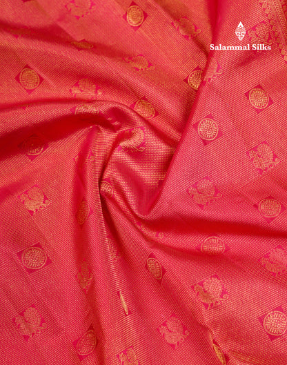 Beautiful Pinkish Maroon Menakari Work Bridal Pure Kanjivaram Silk Saree With Traditional Border