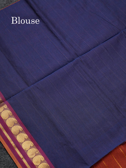 Beautiful Elephant Grey Semi Silk Cotton Saree With Contrast Maroon Blouse