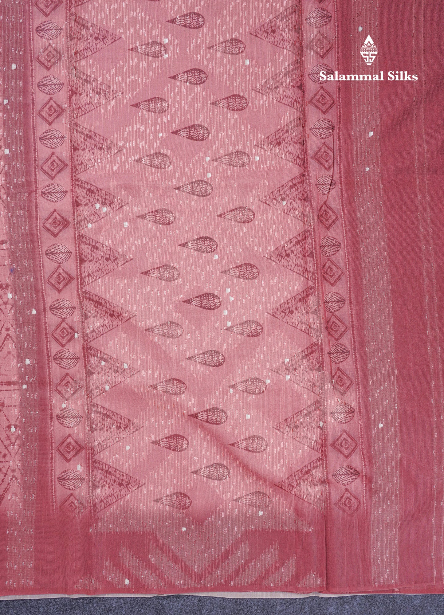 Elephant Grey Thread Work Printed Semi Tussar Fancy Saree With Contrast Grey Border