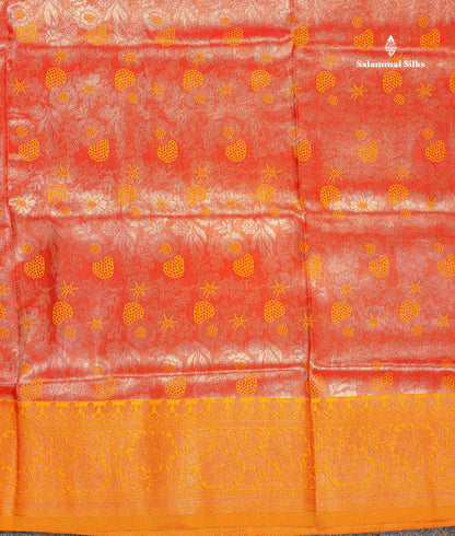 Semi Tussar Saree - Copper Colour Body Tissue With Contrast Maroon Fancy Border