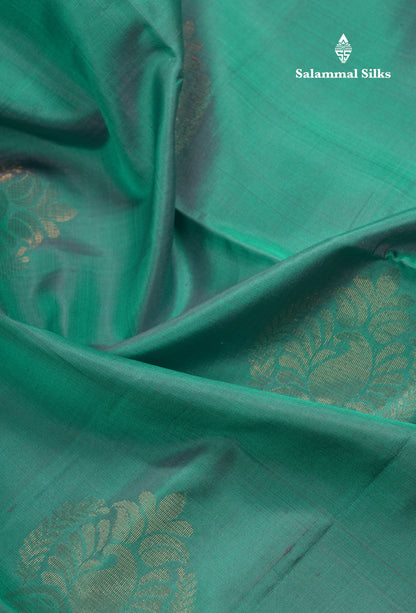 Beautiful Dual Tone Pastel Blue Pure Kanjivaram Soft Silk Saree With Contrast Pink Shade Fancy Border