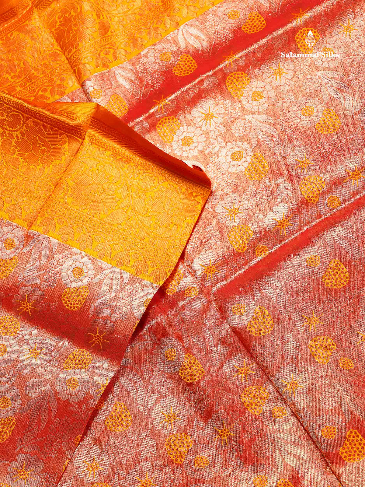 Semi Tussar Saree - Copper Colour Body Tissue With Contrast Maroon Fancy Border