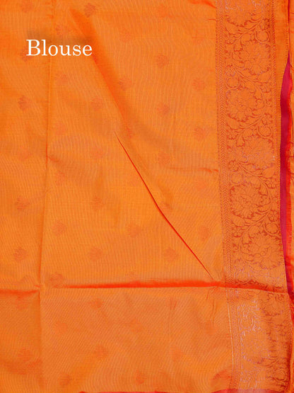 Semi Tussar Saree - Copper Colour Body Tissue With Contrast Maroon Fancy Border