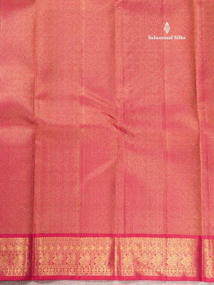 Kanjivaram Beautiful Olive Green Colour Pure  Silk Saree Traditional Magenta Border