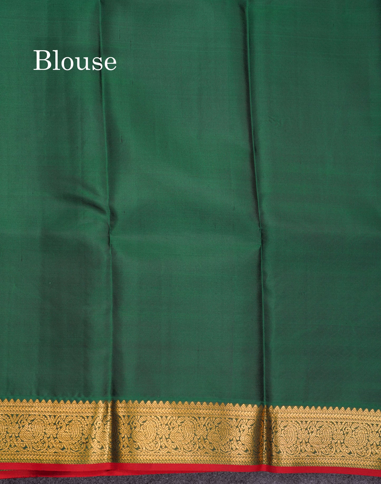 Beautiful Beige Pure Kanjivaram Silk Saree With Contrast Bottle Green Traditional Border