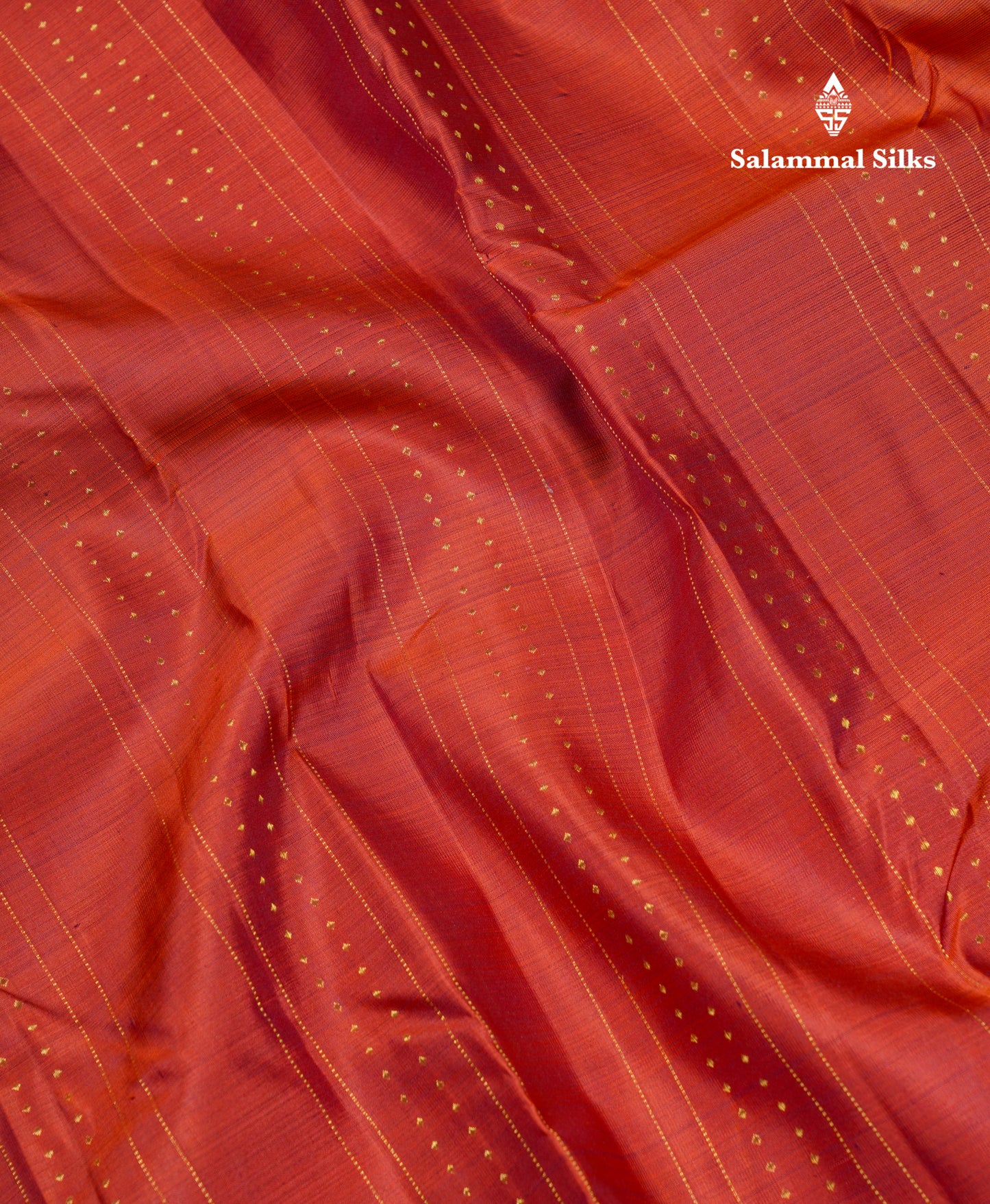 Beautiful Rust Orange Pure Kanjivaram Silk Saree With Contrast Dark Brown Traditional Border