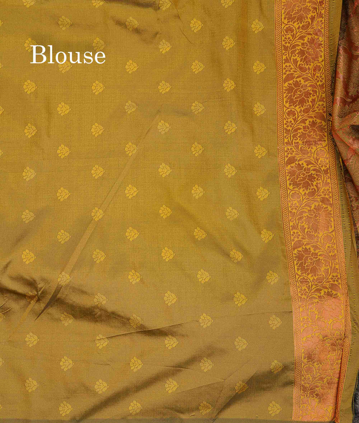 Semi Tussar Saree - Copper Colour Body Tissue With Contrast Maroon Fancy Border