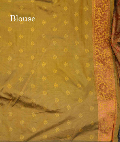 Semi Tussar Saree - Copper Colour Body Tissue With Contrast Maroon Fancy Border