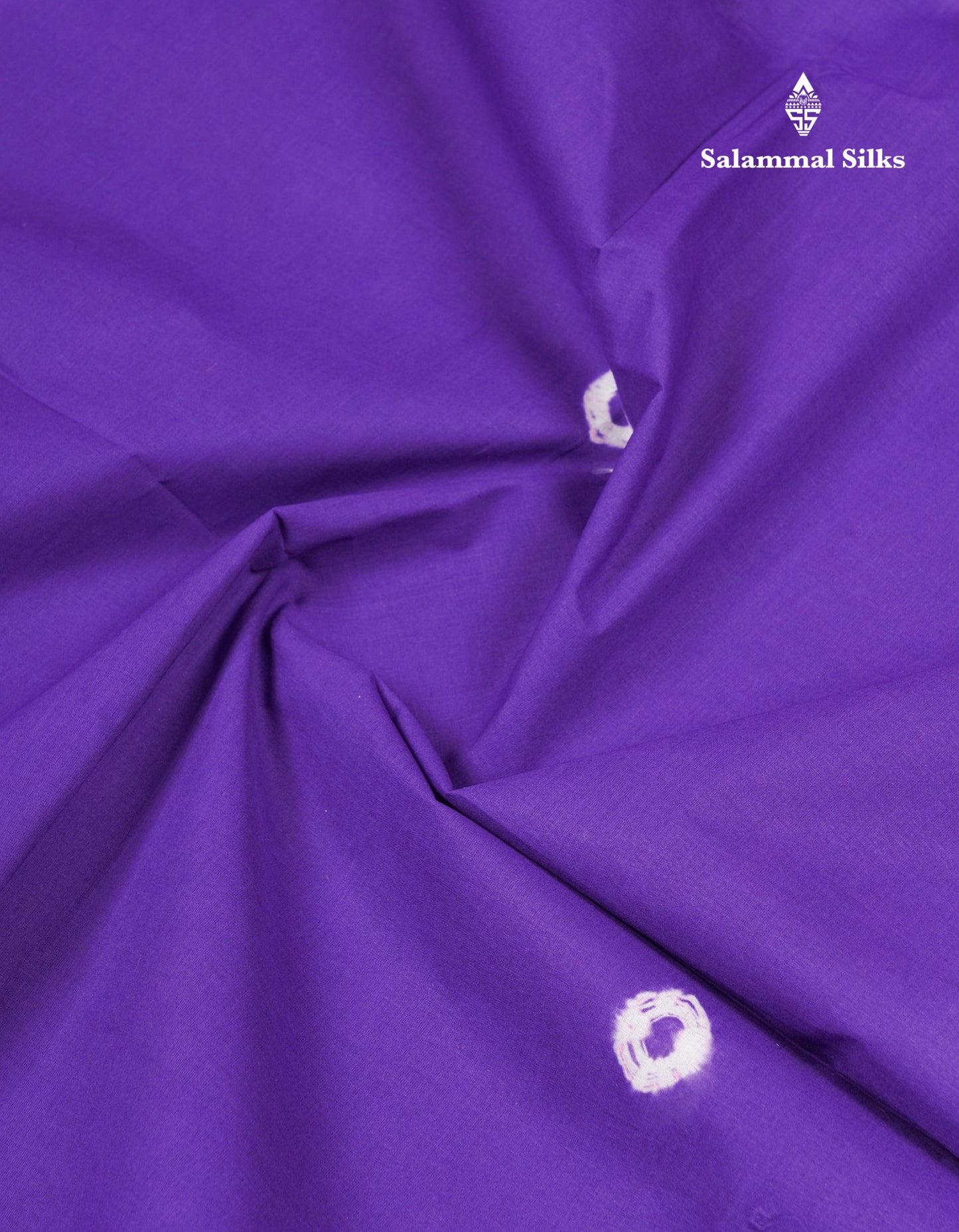 Violet Batik Print Sungudi Pure Cotton Saree With Contrast Light Pink Blouse