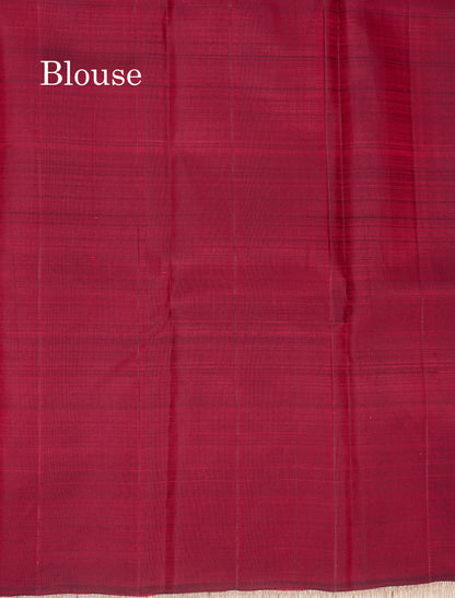 Kanjivaram Beautiful Olive Green Colour Pure  Silk Saree Traditional Magenta Border