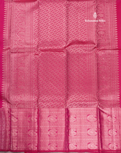 Pink Colour Kanjivaram Pure Silk Saree with Traditional Border