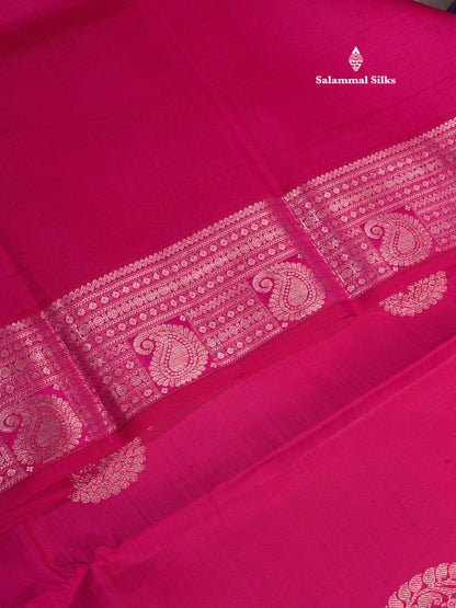 Pink Colour Kanjivaram Pure Silk Saree with Traditional Border