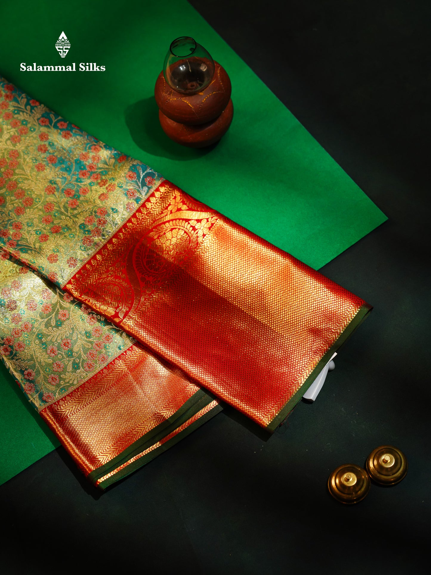 Beautiful Pastel Blue Bridal Pure Kanjivaram Silk Saree With Contrast Chilly Red Traditional Evening Morning Border