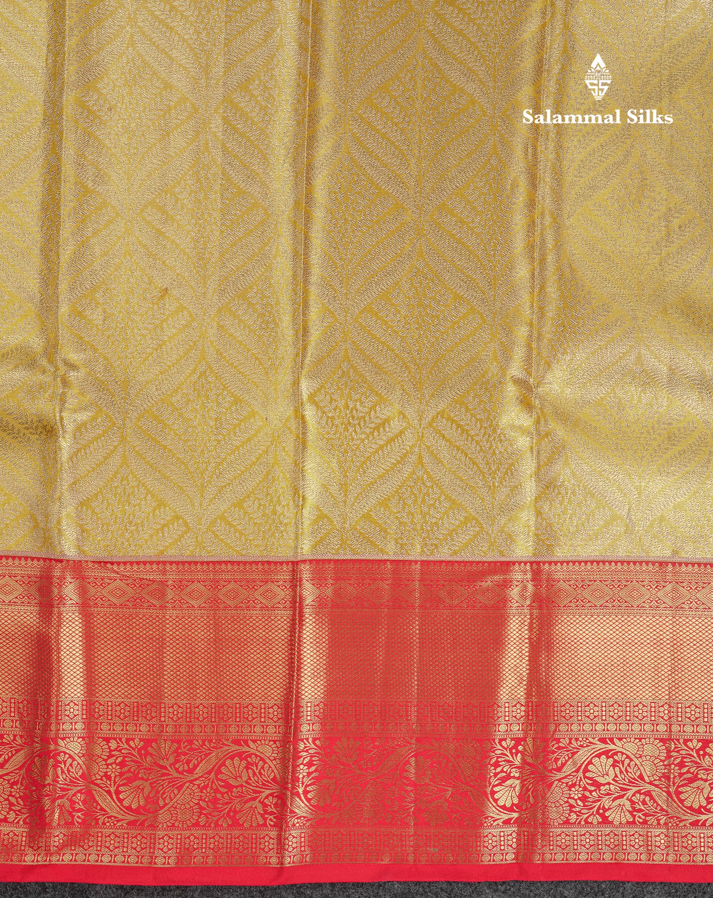 Beautiful Gold Tissue Bridal Pure Kanjivaram Silk Saree With Contrast Chilly Red Traditional Evening Morning Border