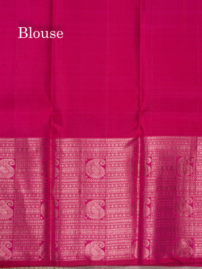 Pink Colour Kanjivaram Pure Silk Saree with Traditional Border