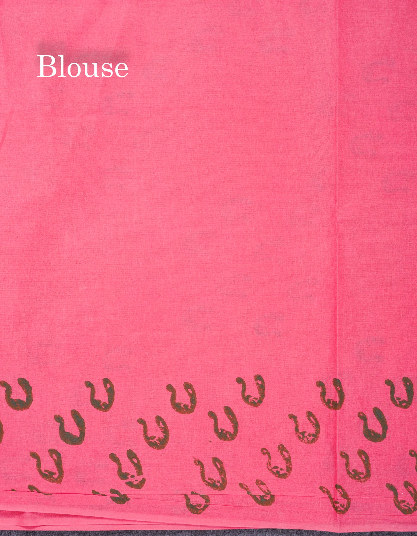 Sandal Batik Print Sungudi Pure Cotton Saree With Contrast Light Pink Blouse