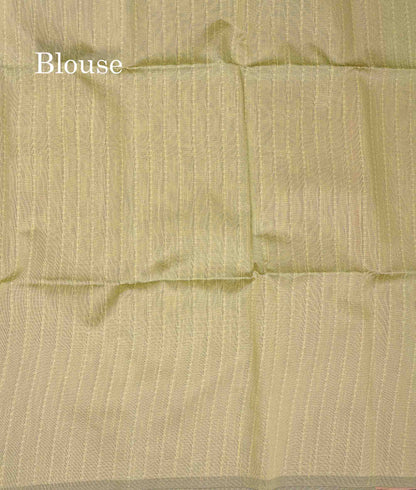 Jute Cotton Mix Saree - Pista Green Colour Body With Zari butta  Border Less Saree