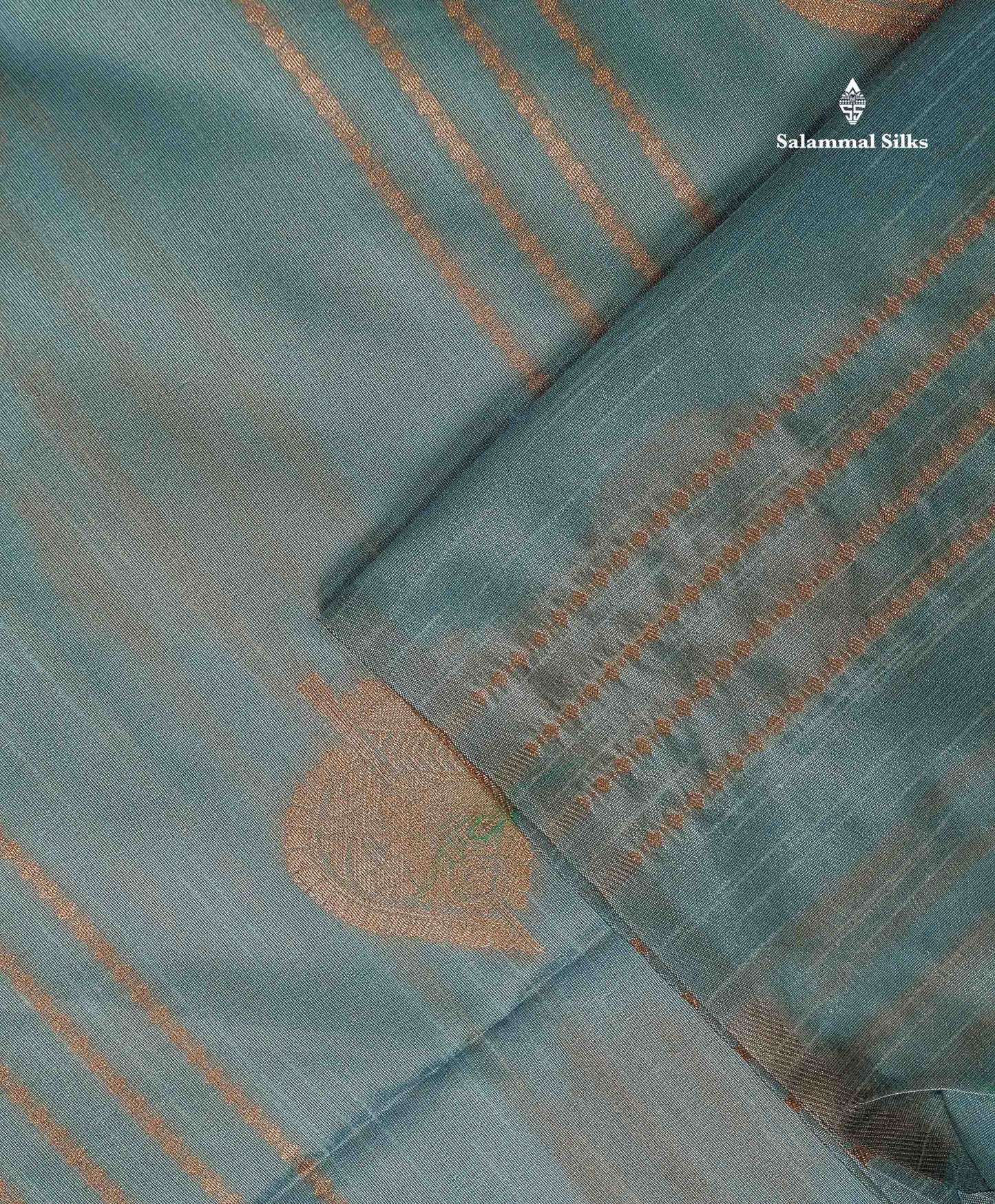 Jute Cotton Mix Saree - Pista Green Colour Body With Zari butta  Border Less Saree