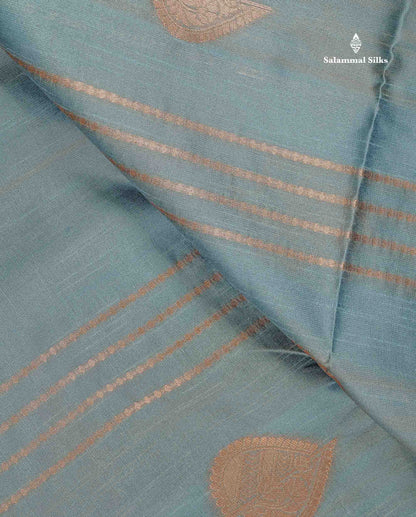Jute Cotton Mix Saree - Pista Green Colour Body With Zari butta  Border Less Saree