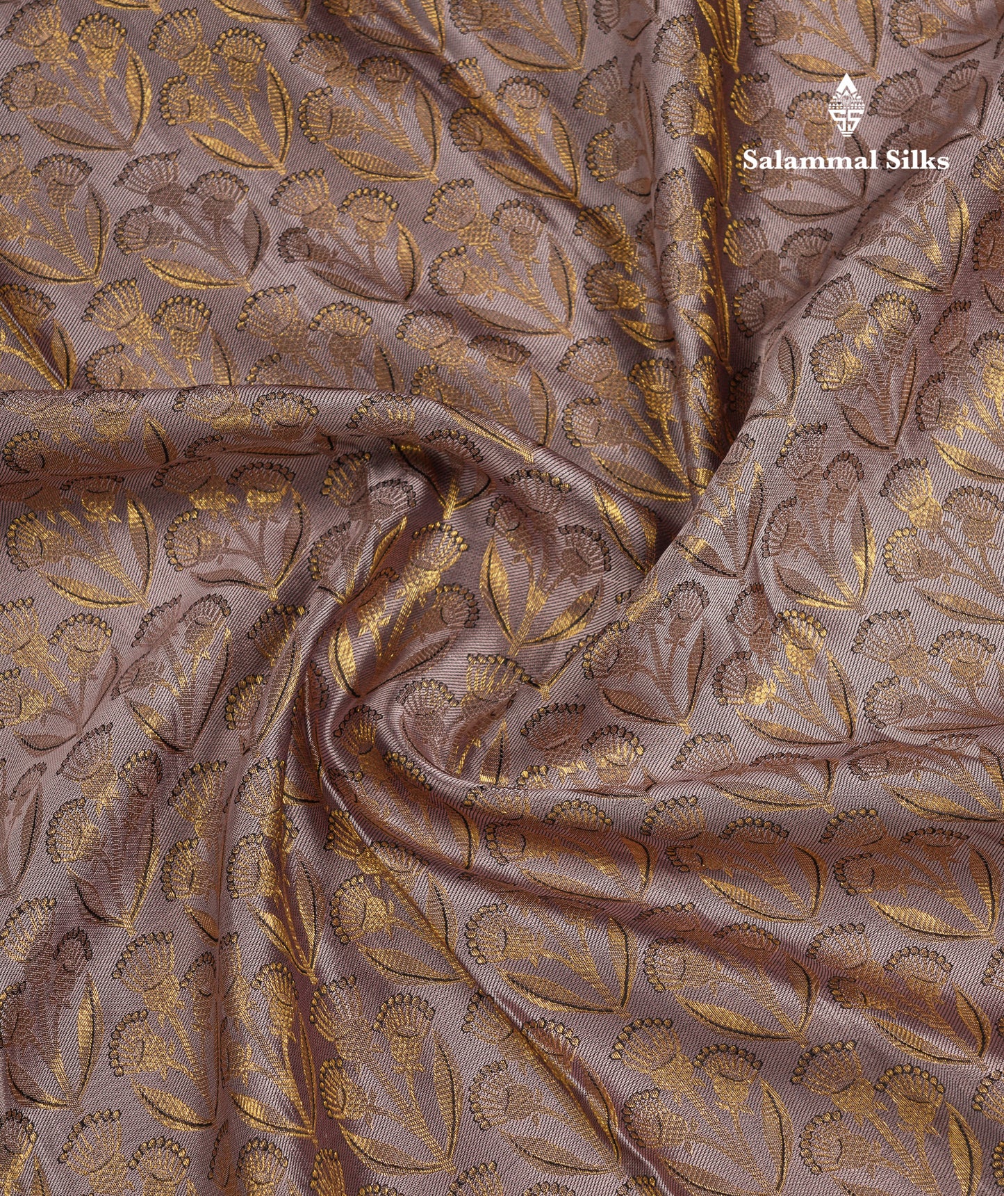 Beautiful Dual Tone Grey Bridal Pure Kanjivaram Silk Saree With Traditional Border