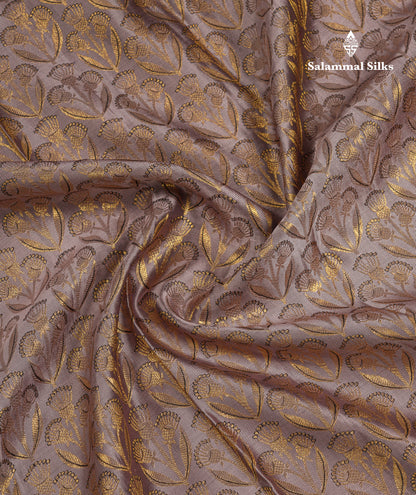 Beautiful Dual Tone Grey Bridal Pure Kanjivaram Silk Saree With Traditional Border