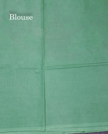 Pink Batik Print Sungudi Pure Cotton Saree With Contrast Light Green Border