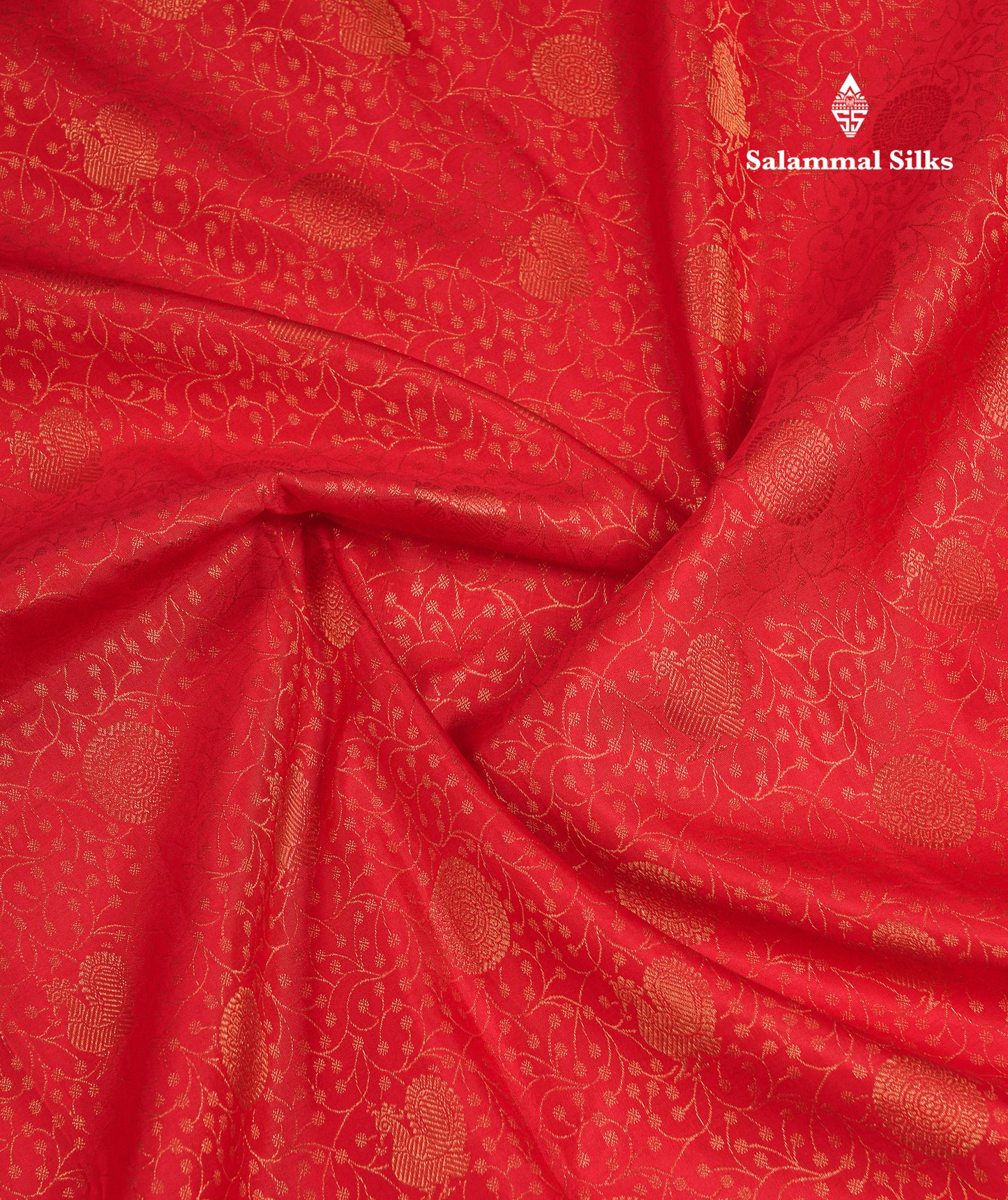 Beautiful Chilly Red Bridal Pure Kanjivaram Silk Saree With Traditional Border