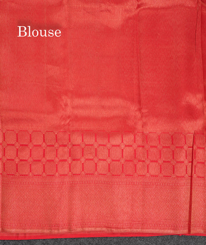 Beautiful Chilly Red Bridal Pure Kanjivaram Silk Saree With Traditional Border