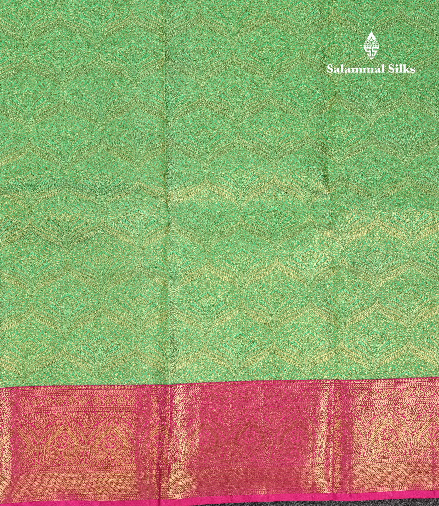 Beautiful Rexona Green Bridal Pure Kanjivaram Silk Saree With Contrast Pink Traditional Border