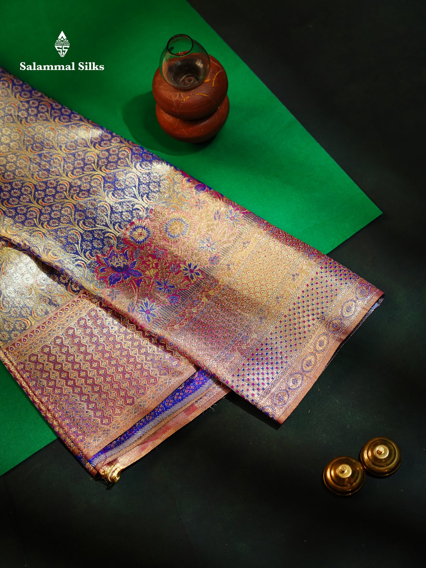 Beautiful Light Violet Tissue Bridal Menakari Work Pure Kanjivaram Silk Saree With Contrast Pink Fancy Border