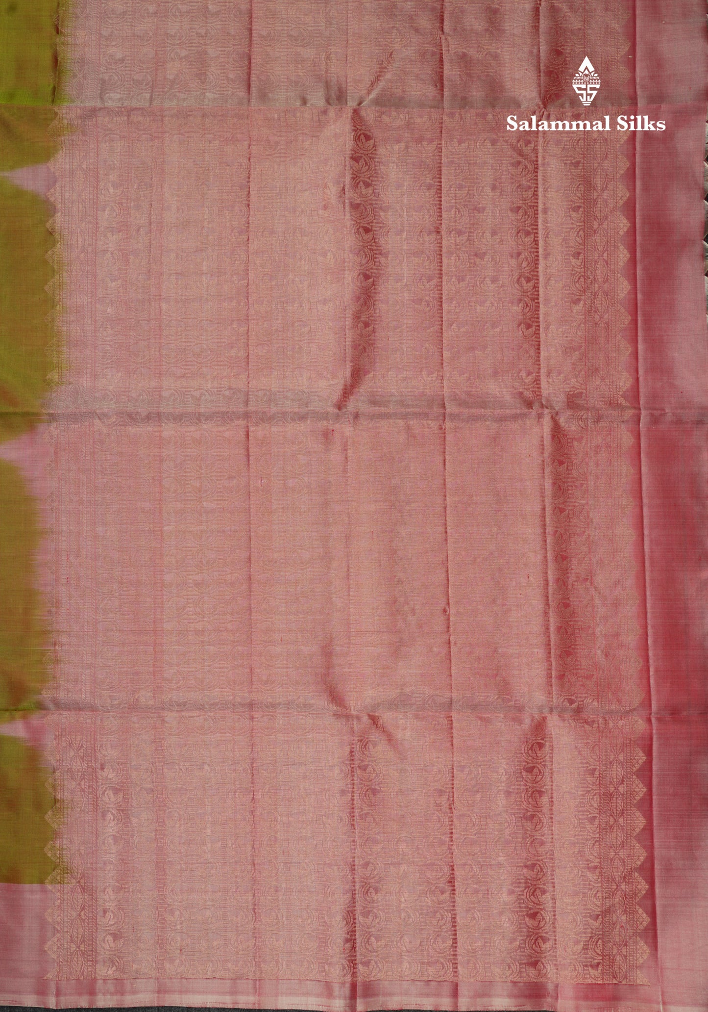 Beautiful Dual Tone Mustard Yellow Pure Kanjivaram Soft Silk Saree With Contrast Baby Pink Border