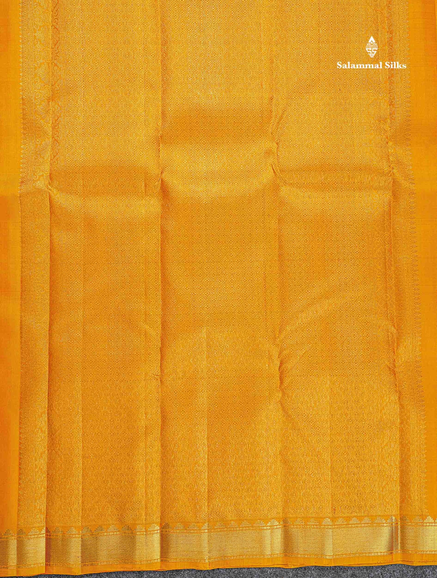 Pure Kanjivaram Silk Saree - Yellow Colour Body stripes With Small Border