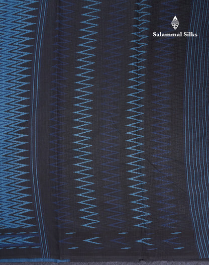 Ramar Blue Semi Tussar Fancy Saree With Contrast Black Border