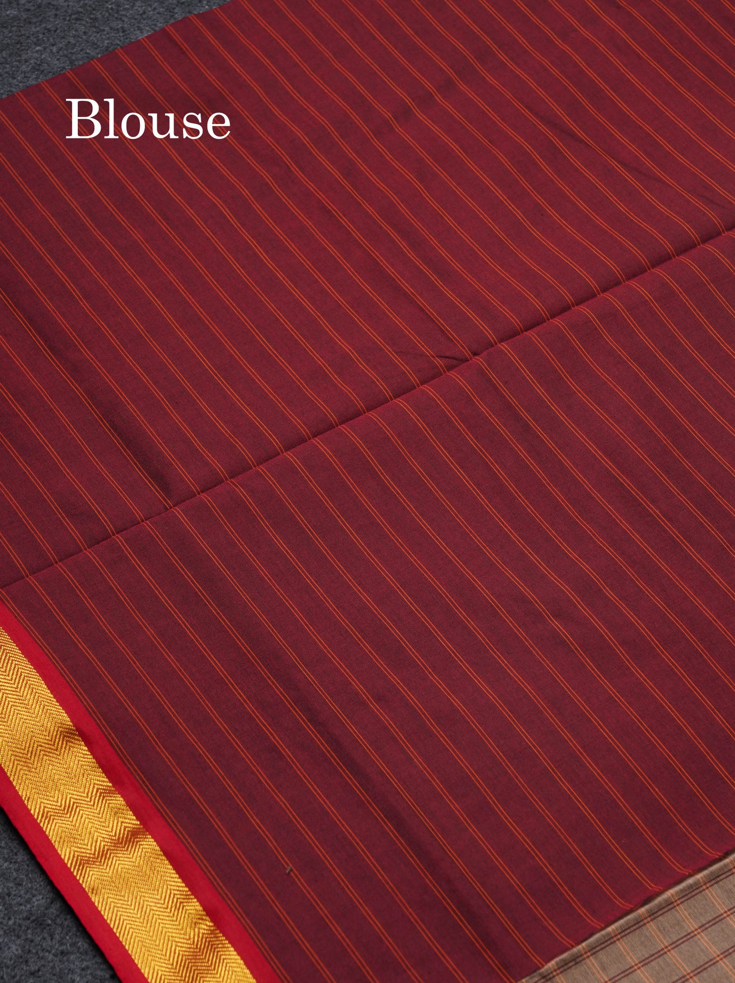 Beautiful Grey Thread Checks Semi Silk Cotton Saree With Maroon Traditional Small Border