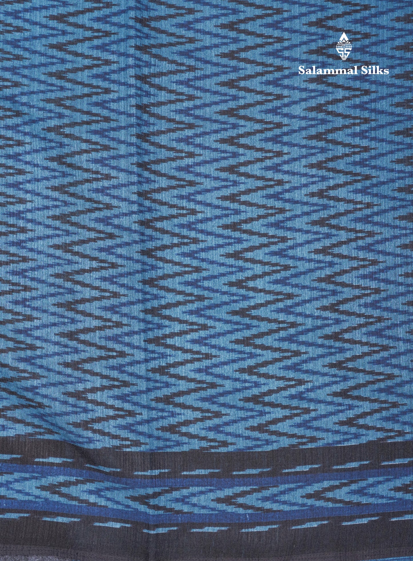 Ramar Blue Semi Tussar Fancy Saree With Contrast Black Border