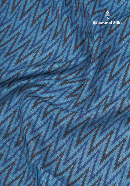 Ramar Blue Semi Tussar Fancy Saree With Contrast Black Border