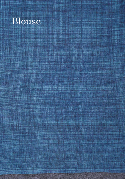 Ramar Blue Semi Tussar Fancy Saree With Contrast Black Border