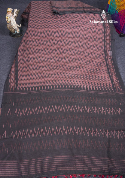 Ramar Blue Semi Tussar Fancy Saree With Contrast Black Border