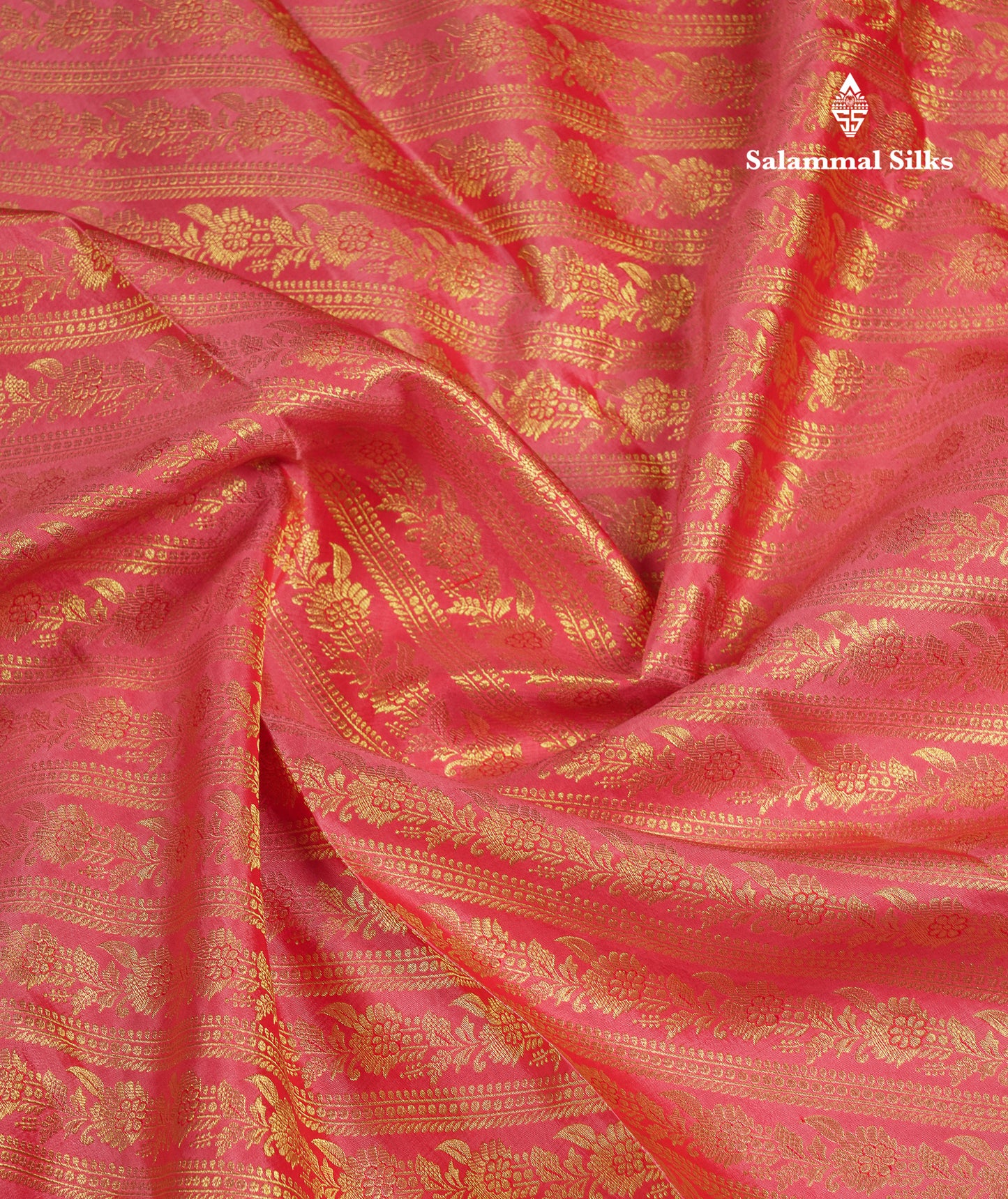 Beautiful Dark Peach Bridal Pure Kanjivaram Silk Saree With Contrast Chilly Red Traditional Border