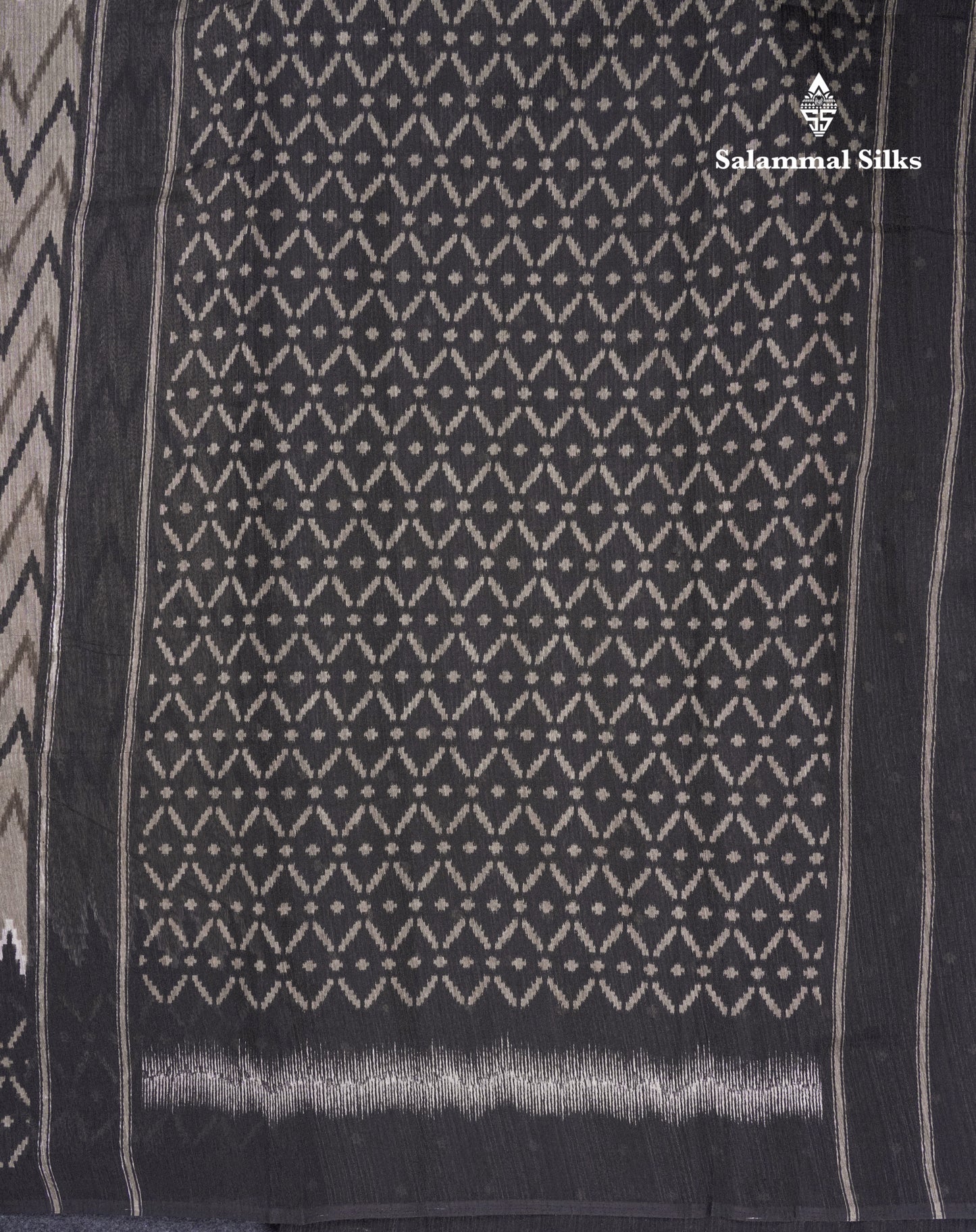 Light Brown Semi Tussar Fancy Saree With Contrast Black Border